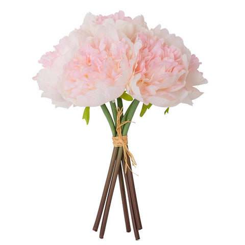 9" Artificial Peony Bundle | Spring Floral Arrangements | Realistic Silk Flowers for Home Decor & Wedding Centerpieces Artificial Flower Stems