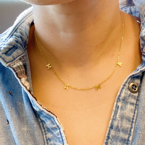 Golden Mama Necklace, Chic Gold Jewelry to Celebrate Motherhood, Ideal Gift for Mom or Baby Shower Necklace