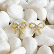 Shine Mini Bow Sterling Silver Earrings, Chic Preppy Style, Everyday Wear, Perfect Gift for Her Accessories