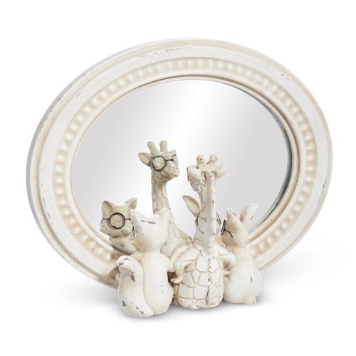 8.75" Critter Friends with Glasses Mirrored Decor - Nifty Decor & More