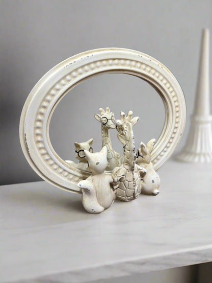 8.75" Critter Friends with Glasses Mirrored Decor - Nifty Decor & More