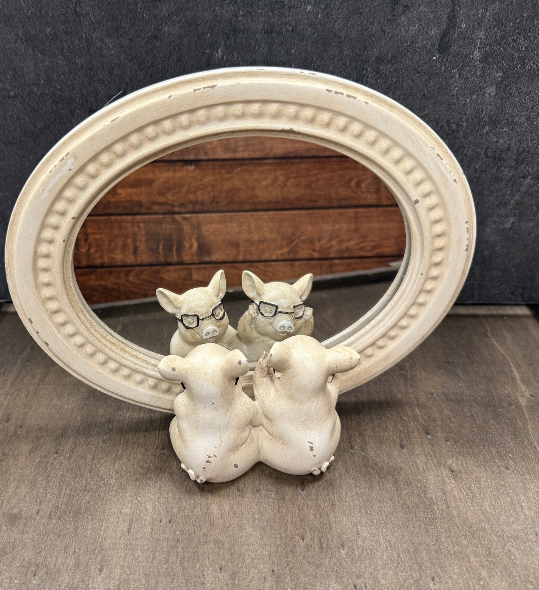 8.75" Pigs with Glasses | Unique Mirrored Decor for Home & Office, Fun Pig Decor, Gift Idea - Nifty Decor & More