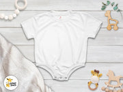 Infant Baby Bubble Romper Short Sleeve Sublimation 6-PACK White 3-6M