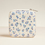 Stylish Boho-Chic Keepsake for Trendy Travelers, Must-Have Gift for Glam Girls on the Move, Travel Jewelry Box Jewelry Box Blue Flower