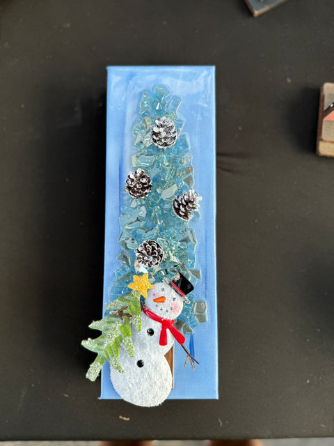 Snowman Tree Resin Frame    