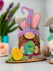Easter Gnome Friends Shelf Sitter | Cute Spring Decor | Handcrafted Gnomes for Home | Perfect Gift for Easter Celebration