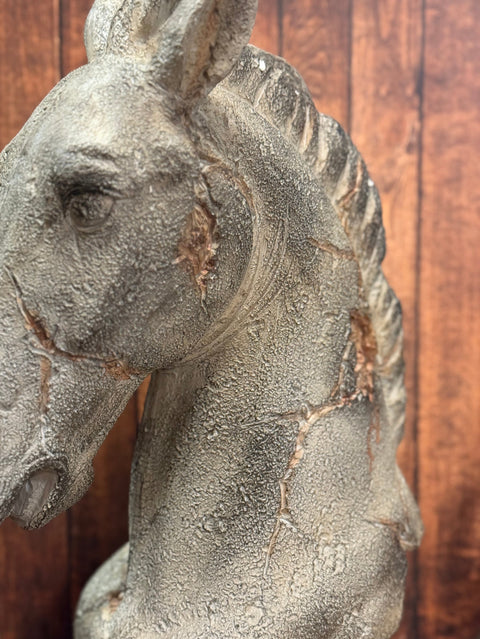 Horse Head Figurine for Rustic Farmhouse Decor, Resin Sculpture, Animal Lover Gift, Country Home Accent Horse shelf sitter