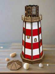 Lighthouse with Lights: Ocean Decor, Sea Life Inspired, Coastal Home Accent, Nautical Table Decoration, Beach House Decor