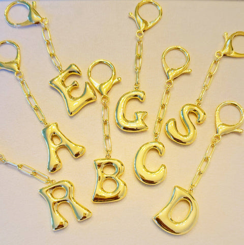 Whimsy Balloon Letter Initial Bag Charm, Fun Preppy Keychain Accessory, Stylish Bag Decoration, Perfect Gift Idea Accessories