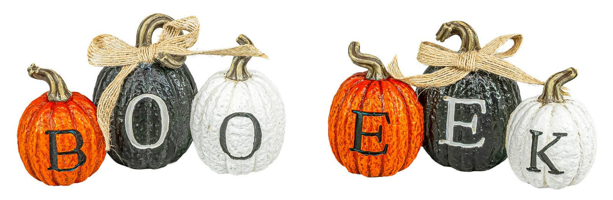 EEK BOO Halloween Pumpkin Trio Tabletop