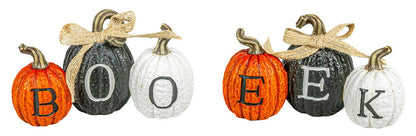 EEK BOO Halloween Pumpkin Trio Tabletop
