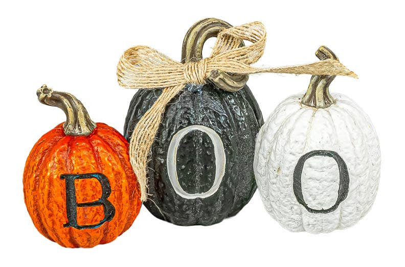 EEK BOO Halloween Pumpkin Trio Tabletop