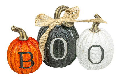 EEK BOO Halloween Pumpkin Trio Tabletop