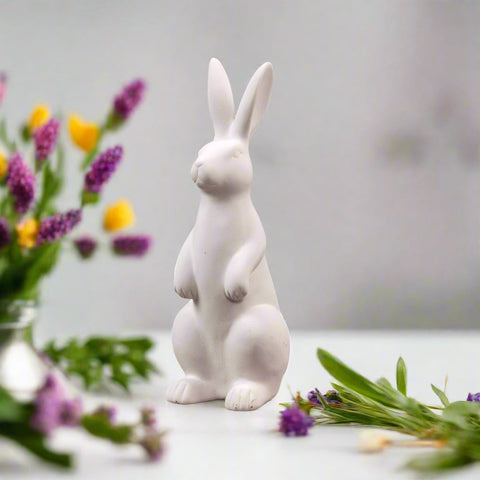 White Upright Bunny Decor, Cute Bunny for Home, Rabbit Figurine, Spring Decor, Easter Decorations, Unique Gifts for Bunny Lovers Bunny figurine