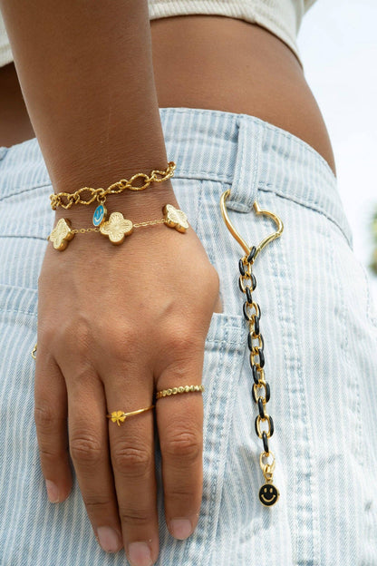 8K Gold PVD Smiley Face Charm, Colorful Epoxy Finish, Perfect for Bracelets & Necklaces, Trendy Gift for Jewelry Lovers Coquette Charms