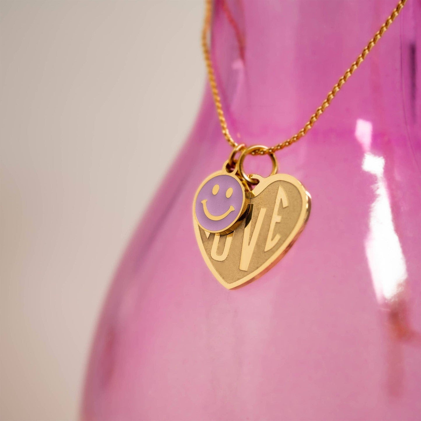 8K Gold PVD Smiley Face Charm, Colorful Epoxy Finish, Perfect for Bracelets & Necklaces, Trendy Gift for Jewelry Lovers - Nifty Decor & More