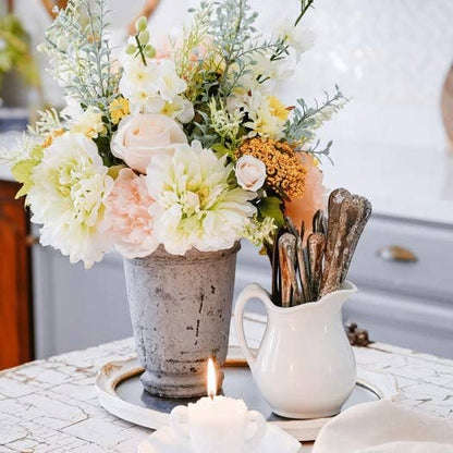 9" Artificial Peony Bundle | Spring Floral Arrangements | Realistic Silk Flowers for Home Decor & Wedding Centerpieces - Nifty Decor & More