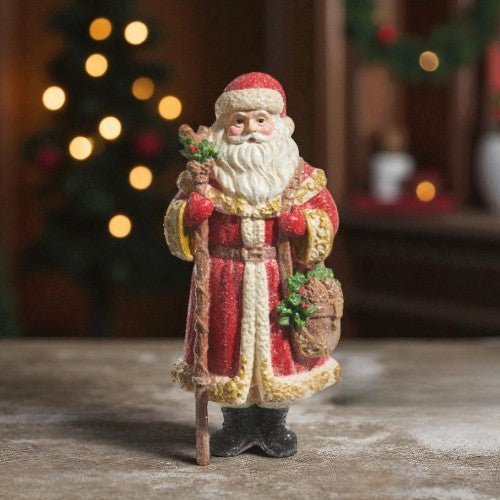 9" Holly and Pine Santa - Nifty Decor & More