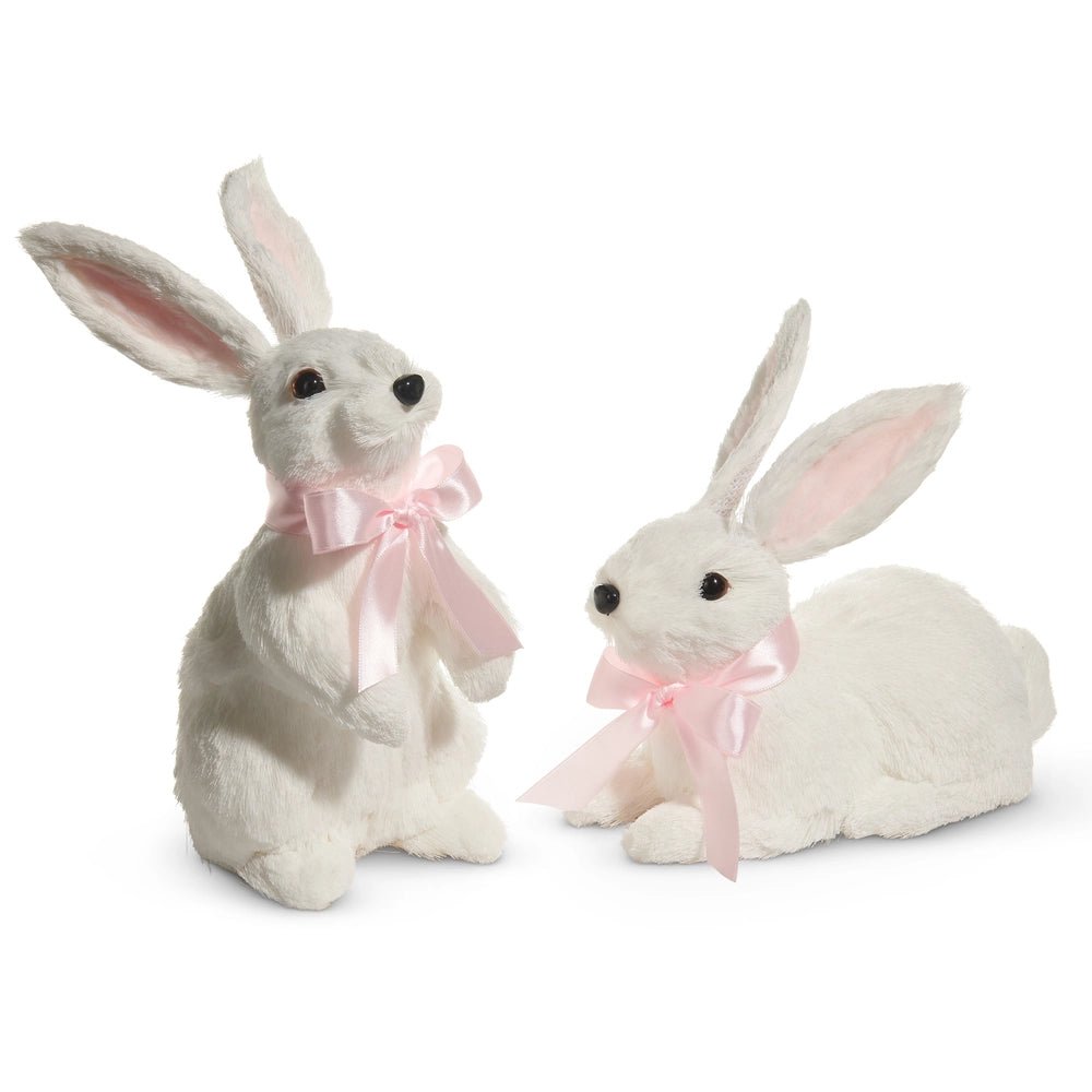 9" White Bunnies Set - Nifty Decor & More