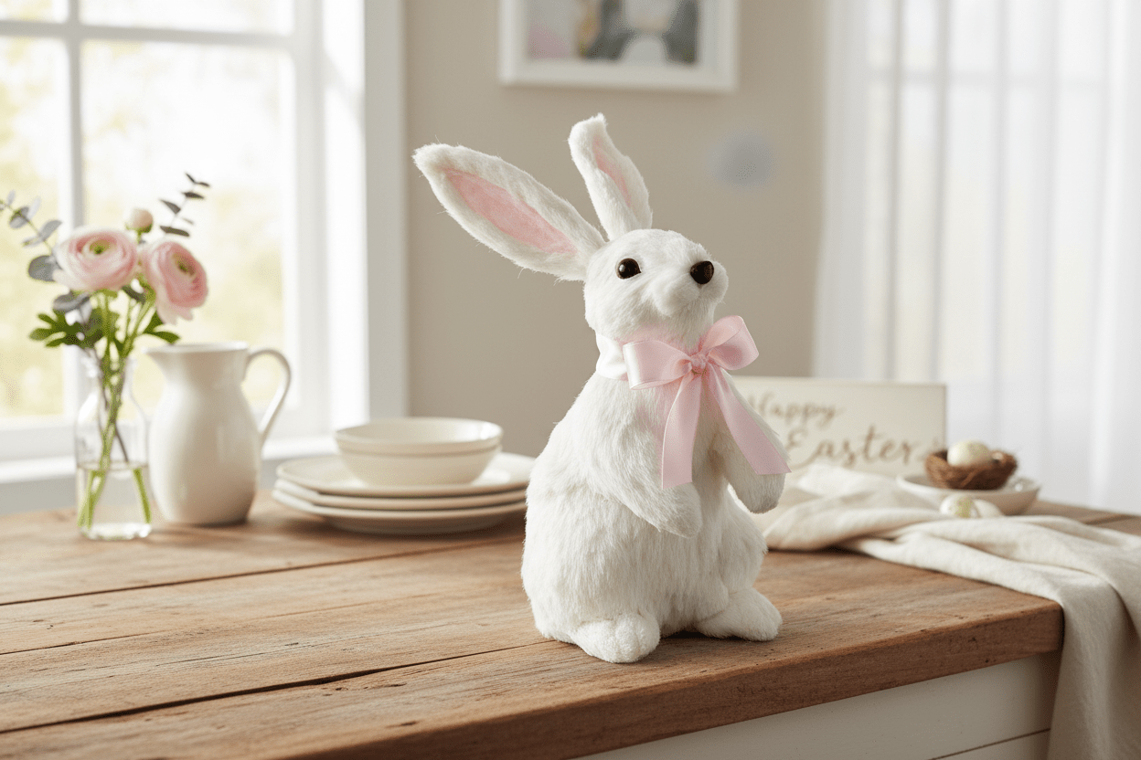 9" White Bunnies Set - Nifty Decor & More