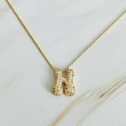 Crystal Bubble Initial Necklace, Sparkling Preppy Charm Necklace, Trendy Accessory for Women, Gift Idea Accessories H