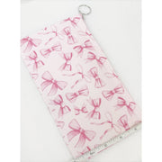 Bow Design Coin Purse, Stylish Pink Croquette Print Accessory, Perfect for Coins and Small Items, Gift for Preppy Style Lovers