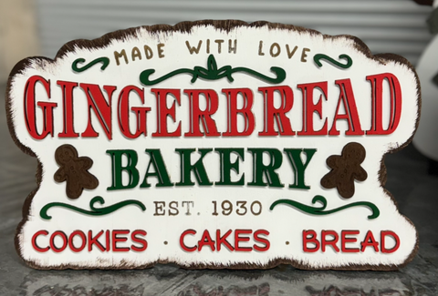 Made with Love Gingerbread Sign    