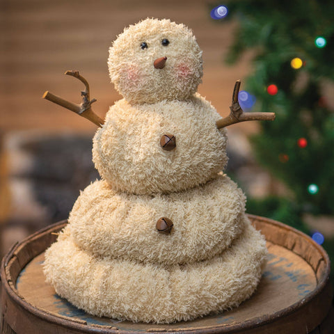 Large Chenille Melting Snowman Decorative Tabletop Object