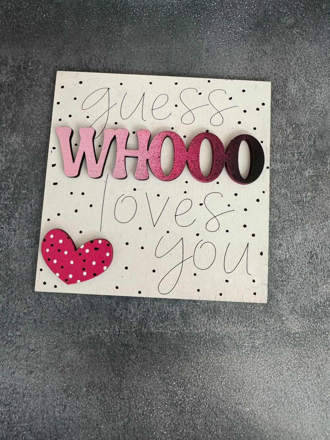 Mini Valentine Leaning Sandwich Board Tiles Interchangeable Add On WHOOOOO 2 tile sandwich board