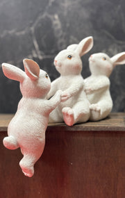 Climbing Bunny Brothers, Spring Decor & Easter Accent Piece, Cute Rabbit Figurines for Seasonal Home Decor Bunny figurine