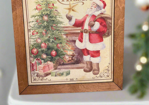 Santa Merry Christmas Framed Hanger