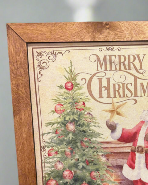 Santa Merry Christmas Framed Hanger