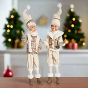 Just Chillin Elf - 16" Posable Beige Home Decor for Festive Touch, Holiday Decoration, Cute Christmas Elf!