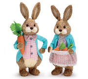 Easter Bunnies in Teal Jackets | Cute Home Decor for Spring Celebrations & Festive Decor