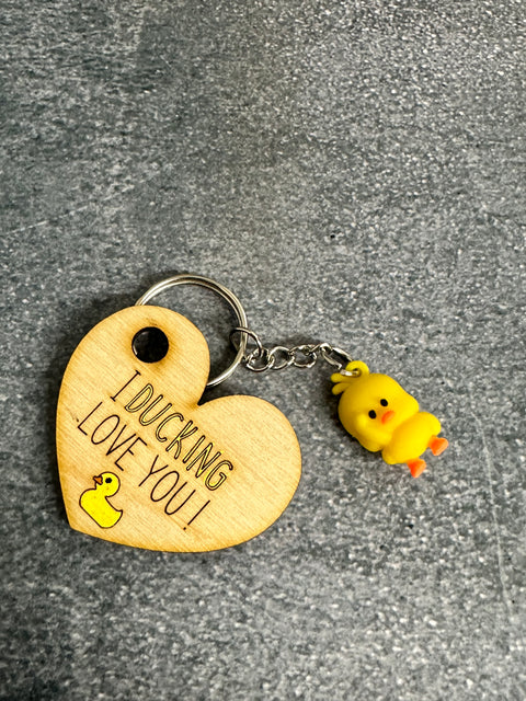 Duck. Duck. Valentine  Mini Duck Keychain I Ducking Love You 