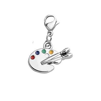 Artist Paint Clip Charm Colorful Paint Palette