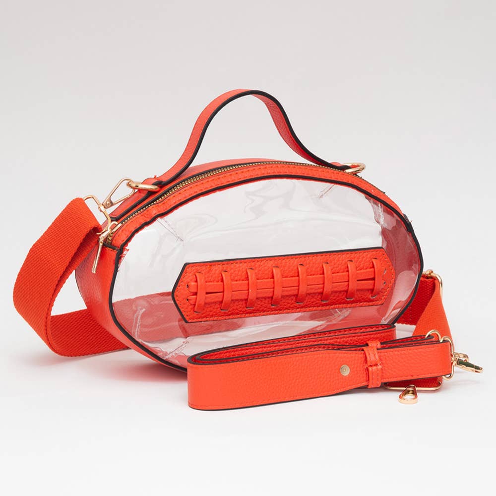 Football Shaped Customizable Football Shaped Stadium Bags Orange