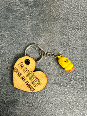 Duck. Duck. Valentine  Mini Duck Keychain I’m so Ducky you’re my friend 
