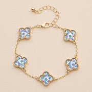 Multi Floral Shape Charm Bracelet in Shell One 5SB21068 Blue/Flower