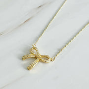 Simply Shine Bow Necklace, Delicate Chic Preppy Design for Stylish Women, Great Gift for Anniversaries or Holidays Necklace