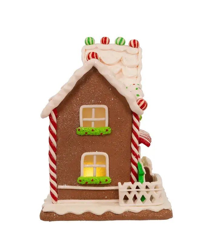 9"B/O LIGHT UP GINGRBRD HOUSE TABLEPIECE - Nifty Decor & More