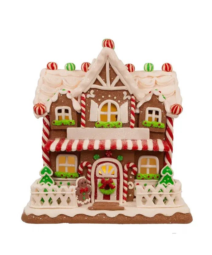 9"B/O LIGHT UP GINGRBRD HOUSE TABLEPIECE - Nifty Decor & More