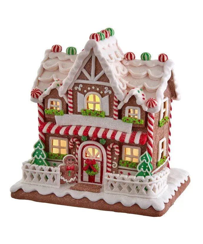 9"B/O LIGHT UP GINGRBRD HOUSE TABLEPIECE - Nifty Decor & More