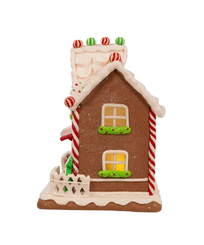 9"B/O LIGHT UP GINGRBRD HOUSE TABLEPIECE - Nifty Decor & More
