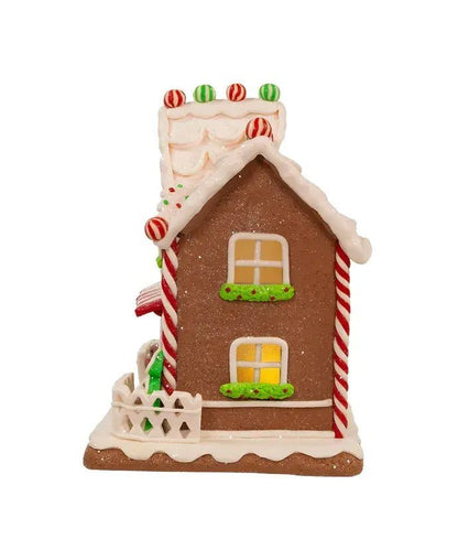 9"B/O LIGHT UP GINGRBRD HOUSE TABLEPIECE - Nifty Decor & More