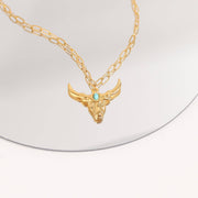Preppy western charm bar necklace, 18K gold PVD finish, meaningful gift for her, stylish accessory