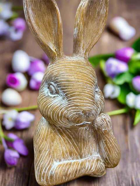 Small Resin Thinking Bunny | Cute Spring Decor | Charming Bunny Figurine | Perfect for Easter & Home Decoration