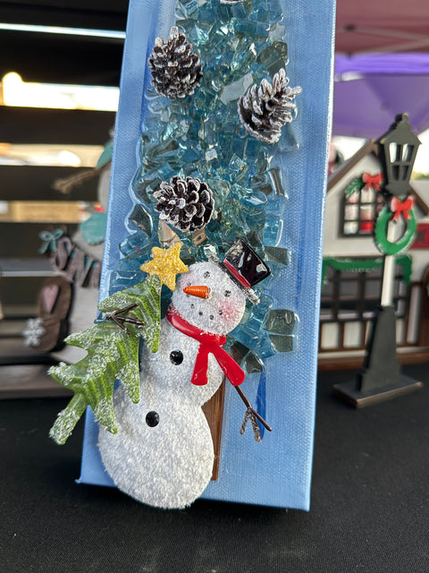 Snowman Tree Resin Frame    