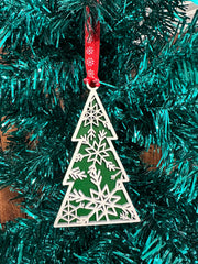 Snowflake Christmas Tree Ornaments  Snowflake 1 - Green  