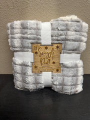 The Snuggle is Real Blanket Christmas Blanket Cream Brown -  Micromink Sherpa 50" X 60"  